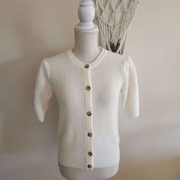 Frame Womens Shrunken Rib Wool & Cashmere Cardigan Size Small NWT $448 - Picture 2 of 12